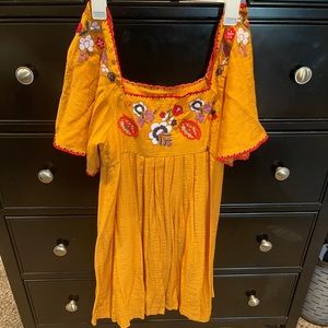 Madewell Embroidered Mini Dress, Size Large